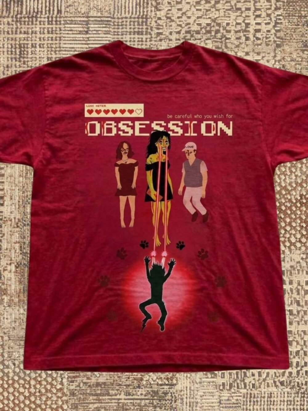 Gildan Red Obsession Creepy Anime Graphic Tee